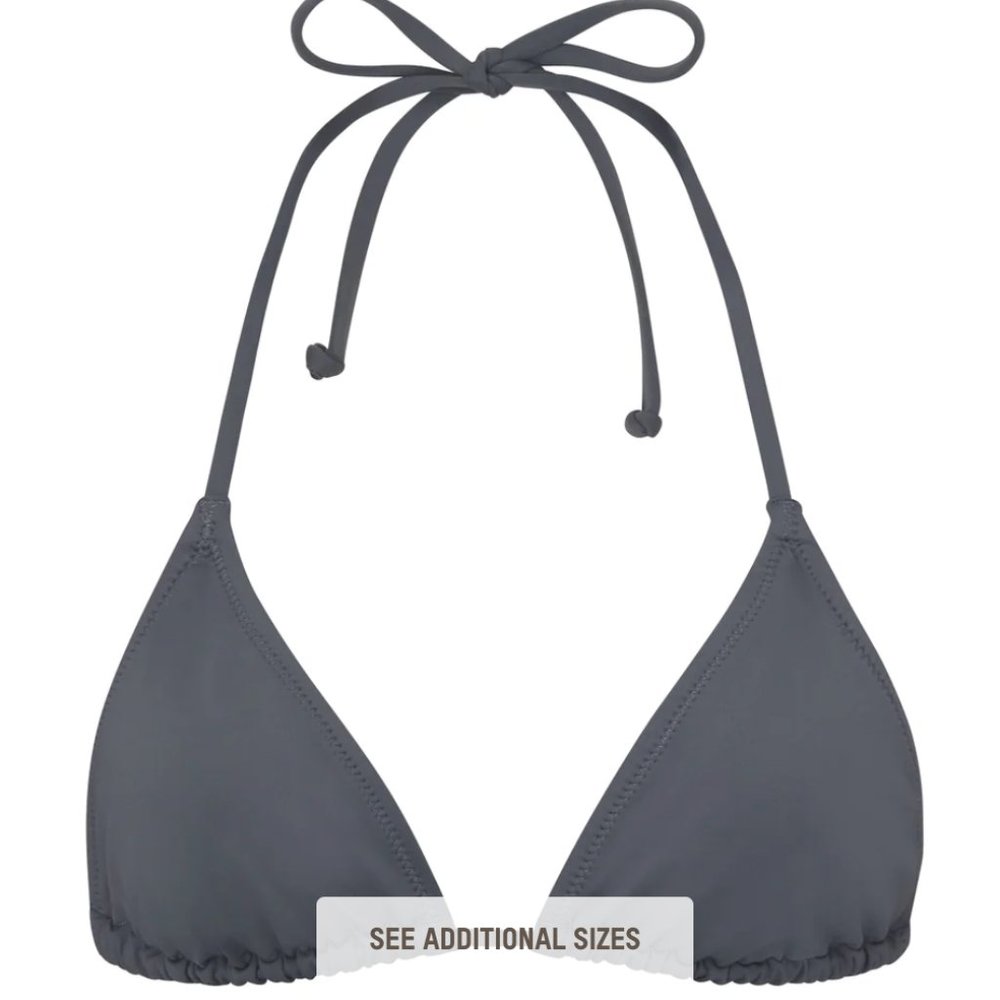NWT SKIMS Triangle Top Signature Swim in Gun Metal - Size Small